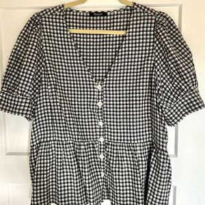 Madewell peplum button front blouse- size xl